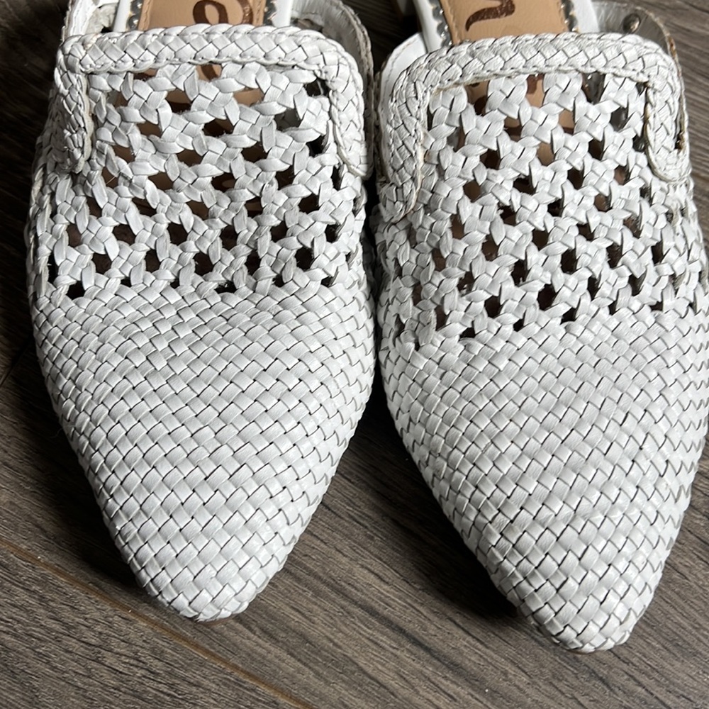 Sam Edelman Clara Woven Mikes Flats White 7.5 - Picture 7 of 8